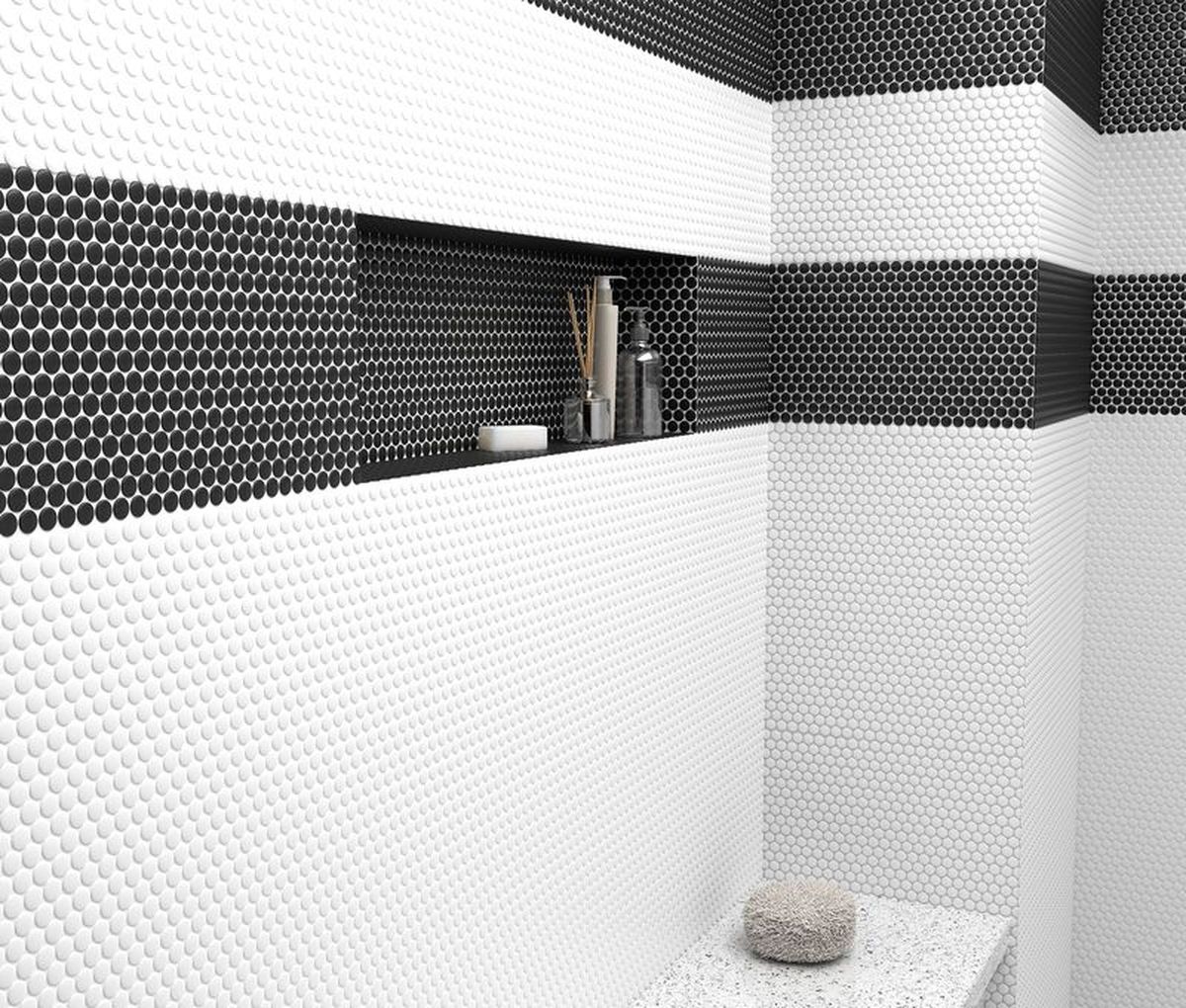 **PER PC** Matte White Penny Round 12x12 Porcelain Mosaic, SF210005, 11.8296sf, 12pcs, 27 lbs, FINAL PRICE: $2.99/sf, $35.88/bx + Tax