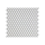 **PER PC** Matte White Penny Round 12x12 Porcelain Mosaic, SF210005, 11.8296sf, 12pcs, 27 lbs, FINAL PRICE: $2.99/sf, $35.88/bx + Tax
