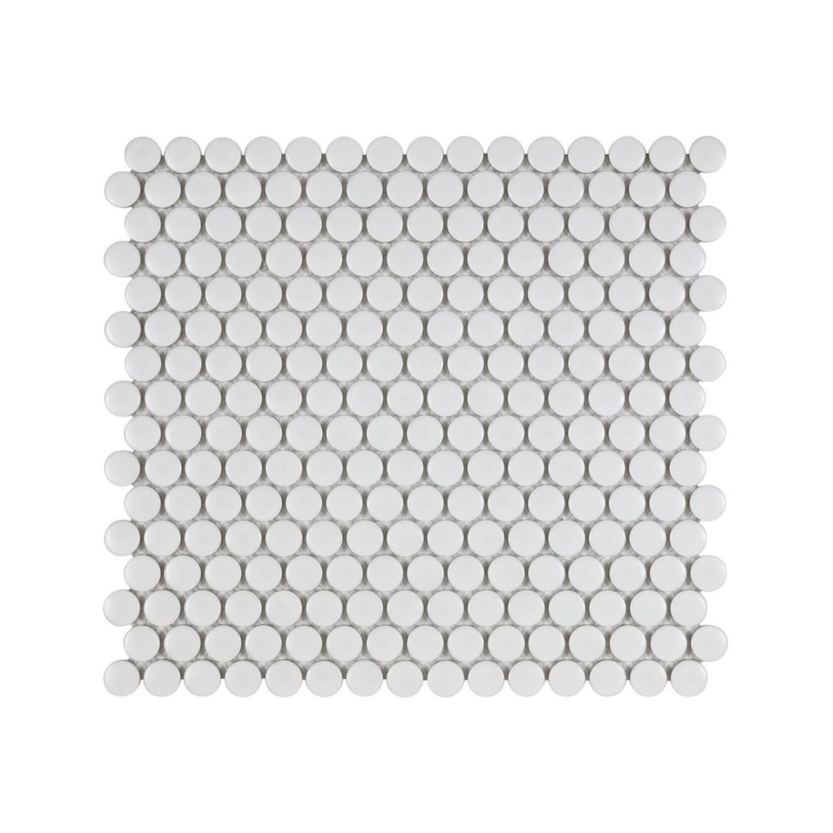 **PER PC** Matte White Penny Round 12x12 Porcelain Mosaic, SF210005, 11.8296sf, 12pcs, 27 lbs, FINAL PRICE: $2.99/sf, $35.88/bx + Tax