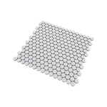 **PER PC** Matte White Penny Round 12x12 Porcelain Mosaic, SF210005, 11.8296sf, 12pcs, 27 lbs, FINAL PRICE: $2.99/sf, $35.88/bx + Tax