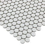 **PER PC** Matte White Penny Round 12x12 Porcelain Mosaic, SF210005, 11.8296sf, 12pcs, 27 lbs, FINAL PRICE: $2.99/sf, $35.88/bx + Tax