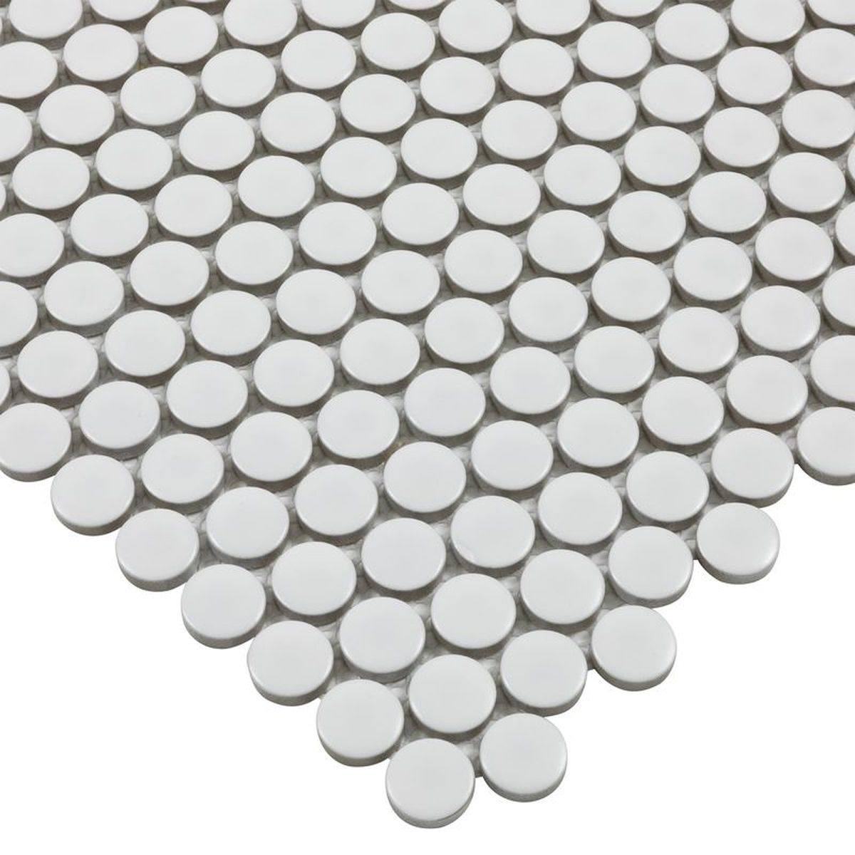**PER PC** Matte White Penny Round 12x12 Porcelain Mosaic, SF210005, 11.8296sf, 12pcs, 27 lbs, FINAL PRICE: $2.99/sf, $35.88/bx + Tax