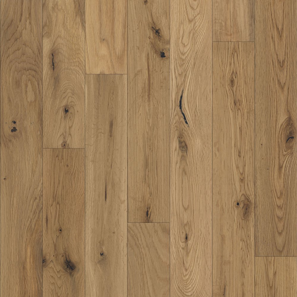 Monet - Artistry 3/4-in x 3.5-in Wire Brushed Solid Hardwood in European White Oak ** ON ORDER ** , 25.60sf, FINAL PRICE: $4.99/sf