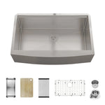 Duko Sink 33-IN Farmhouse Single Bowl (With Accessories), KSS0004S-OL