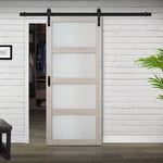 Renin Glim 4-Lite 36x84 Barn Door in Ashen White with Soft Close, [FB296]