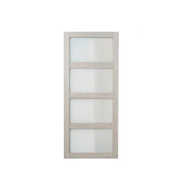 Renin Glim 4-Lite 36x84 Barn Door in Ashen White with Soft Close, [FB296]