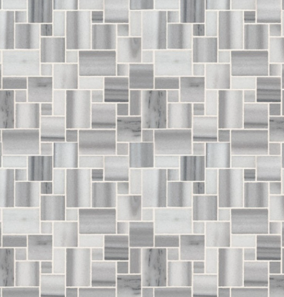**PER PC** Bergamo Magic Pattern 12x12 Mosaic,  Retail: $17.75/pc, 10 sf/bx, 10pcs/bx, 50 lbs/bx FINAL PRICE: $6.99/sf, $69.90/ Box + TAX