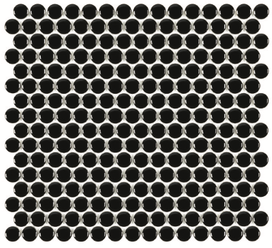 Black Glossy 3/4in Penny Round Porcelain