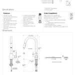 Pfister Brislin Kitchen Faucet Matte Black, GT529-BIB - Retail:$410.00 Loc: B1 FINAL PRICE