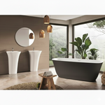 Acquabella Cristallo Center Drain 67x29 Freestanding Bathtub in Snow White and Dark Grey, CB6729MDW, Retail: $10,000.00, FINAL PRICE: $1,499.99 + TAX