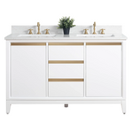 Vera Accent 60-in Double Sink Bathroom Vanity in White with Engineered Marble Top, VA8060-DW, CVH60D-W, Retail: $1,438.00, Final: $999.99, CLEARANCE PRICE: $899.99 + TAX