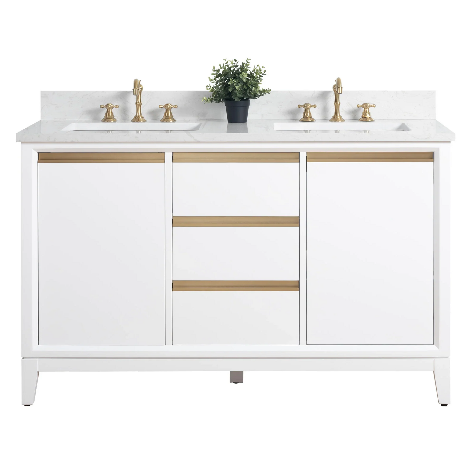 Vera Accent 60-in Double Sink Bathroom Vanity in White with Engineered Marble Top, VA8060-DW, CVH60D-W, Retail: $1,438.00, Final: $999.99, CLEARANCE PRICE: $899.99 + TAX