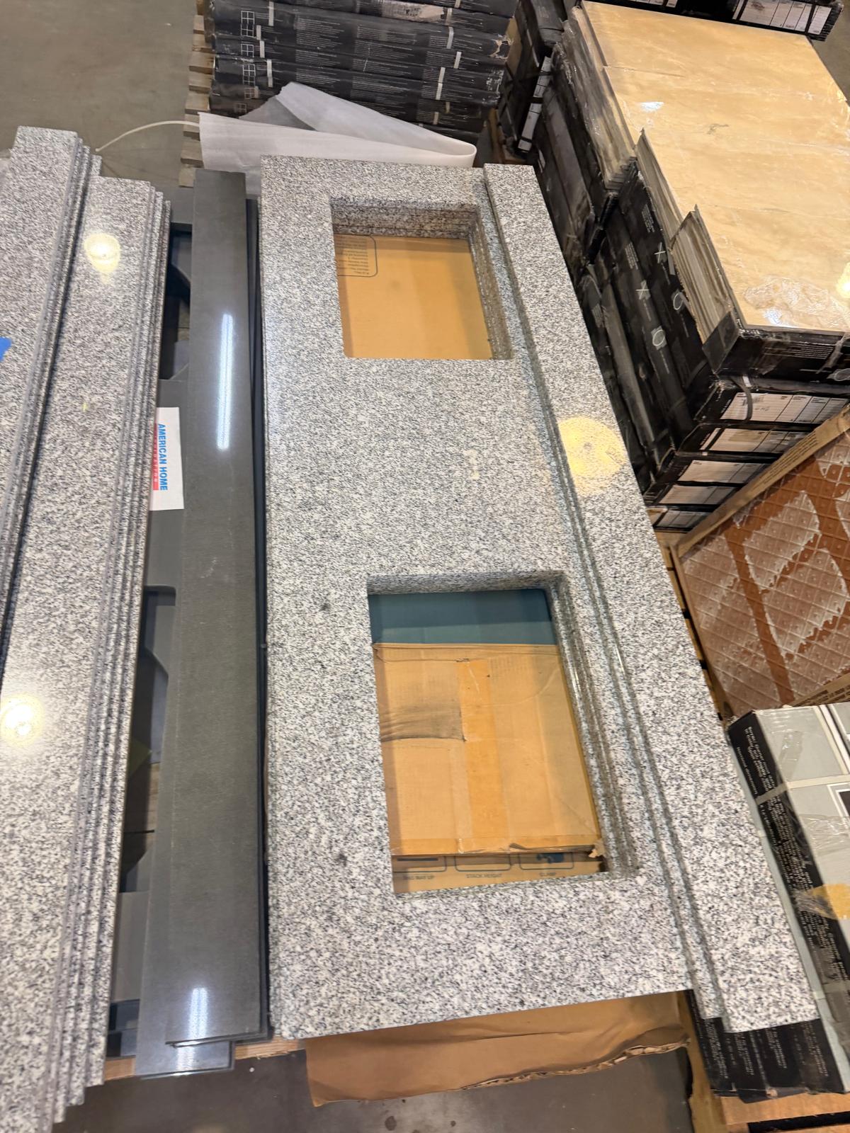60 inch Arctic White Granite Countertop with Backsplash (Sinks NOT included)
