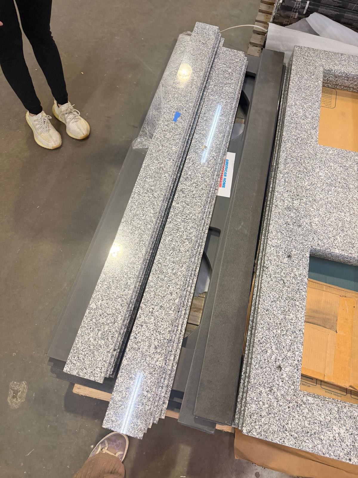 60 inch Arctic White Granite Countertop with Backsplash (Sinks NOT included)