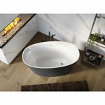 Acquabella Elko Center Drain 55x31 Freestanding Bathtub in Snow White and Dark Grey, ELB5531MDW, Retail: $10,000.00, FINAL PRICE: $1,499.99 + TAX