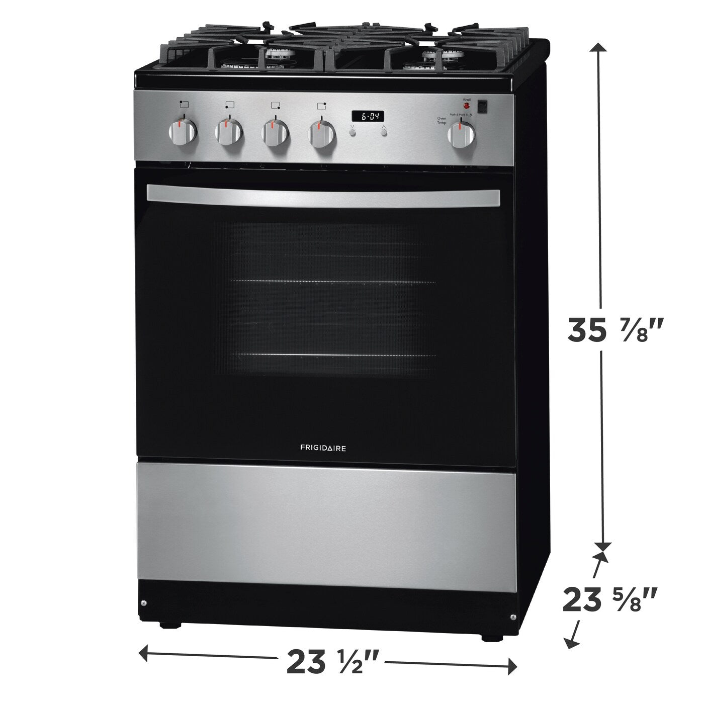 Frigidaire 24-in 4 burners 1.9-cu ft Slide-In Natural Gas Range (Stainless Steel), FFGH2422US *JR2506, Retail: $1,299.00, FINAL PRICE: $749.99 + TAX