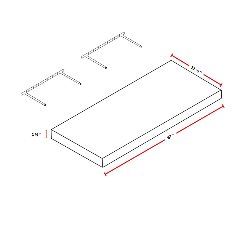 FL Shelf 67 - Floating Shelf - WHITE SHAKER Solid Soft Close RTA Cabinet (Flat Pack) - FINAL PRICE CLEARANCE // NO RETURNS OR EXCHANGES