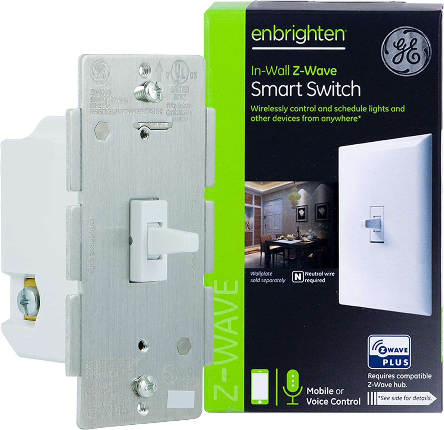 GE Z-Wave Plus Wireless Smart Lighting Control Smart Toggle Switch