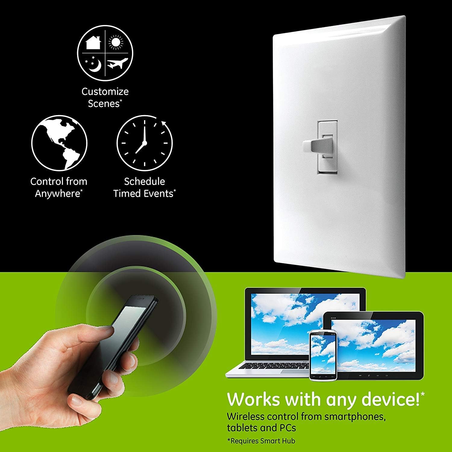 GE Z-Wave Plus Wireless Smart Lighting Control Smart Toggle Switch