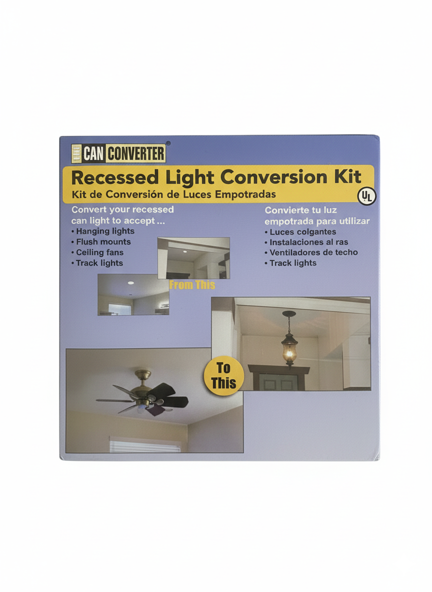 The Can Converter Recessed Can Light Conversion Kit 5"-6" Lights Fan Pendant NIB