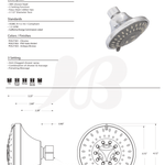 HUNTINGTON Showerhead P0527303 03130-20 Three-Setting Shower Head