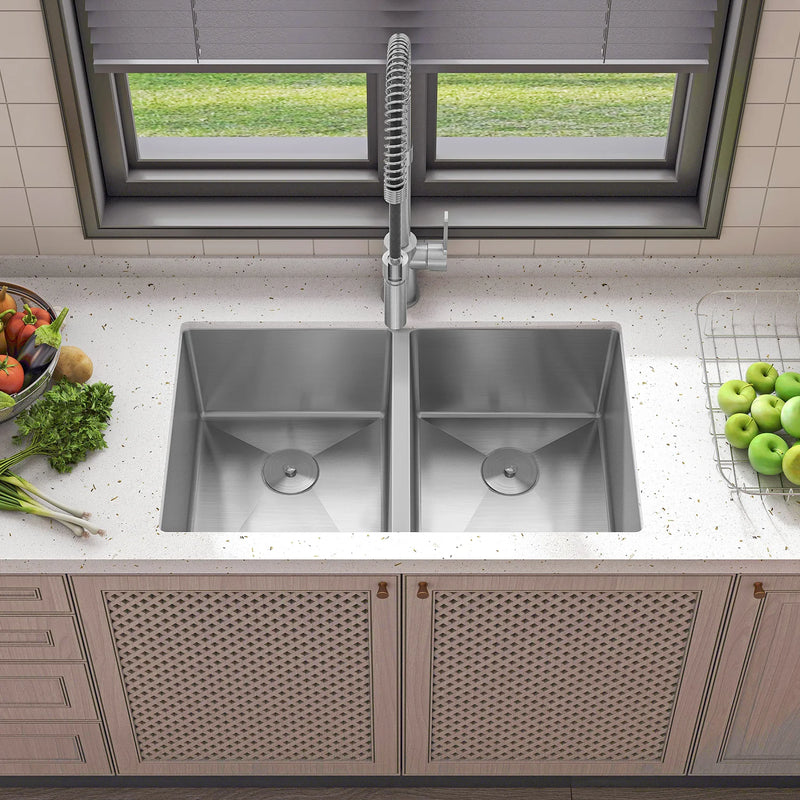 Duko Sink 32-IN Undermount Double Bowl (Sink Only), HU3219D-S