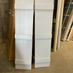 TRIBUILT 14 in. W x 59 in. H Vinyl Exterior Joined Board and Batten Shutters Pair in White