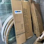 TRIBUILT 14 in. W x 59 in. H Vinyl Exterior Joined Board and Batten Shutters Pair in White