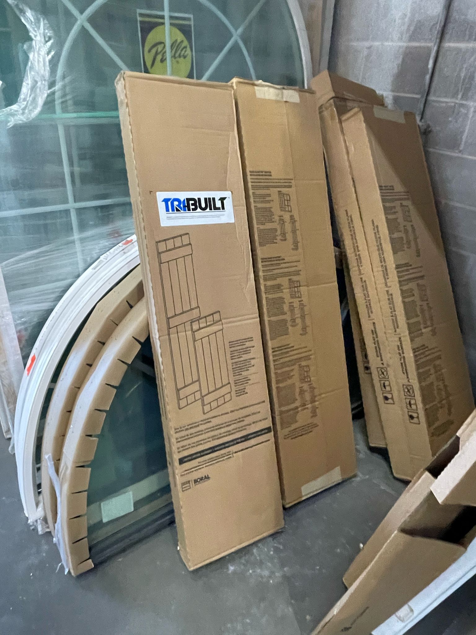 TRIBUILT 14 in. W x 59 in. H Vinyl Exterior Joined Board and Batten Shutters Pair in White