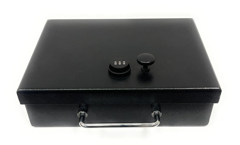 Steel Handgun Pistol Portable Safe Box with Carry Handle Model #PB131004C - Final:$34.99; LOC: W8