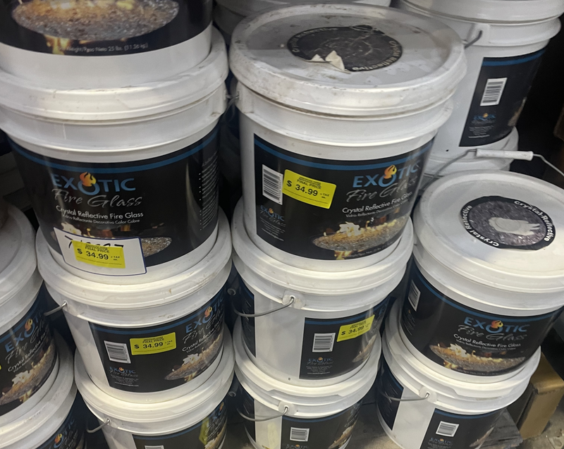 Exotic Glass 25 lbs. Clear Crystal Reflective Gas Fire Pit Fire Glass, MSRP:$74.98 SPECIAL DISCOUNT (FB010)