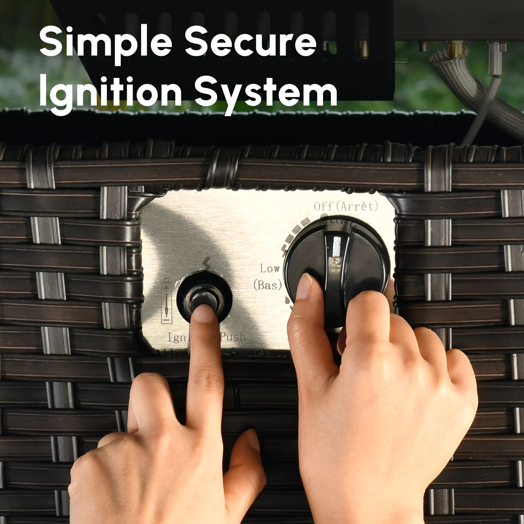 Ovios Rectangle Patio Propane Outdoor 42.12'' Fire Pit Table with Lid, GYM84004BNTC *HD2509, Retail: $329.00, FINAL PRICE: $179.99 + TAX