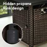 Ovios Rectangle Patio Propane Outdoor 42.12'' Fire Pit Table with Lid, GYM84004BNTC *HD2509, Retail: $329.00, FINAL PRICE: $179.99 + TAX