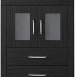 Dior 24-in Zebra Gray Single Sink Bathroom Vanity with White Marble Top, KS-70024-WM-ZG