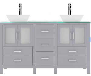 Virtu Vanity 60 inch MD-4305-GLASS-CG, MSRP: $1,639.00
