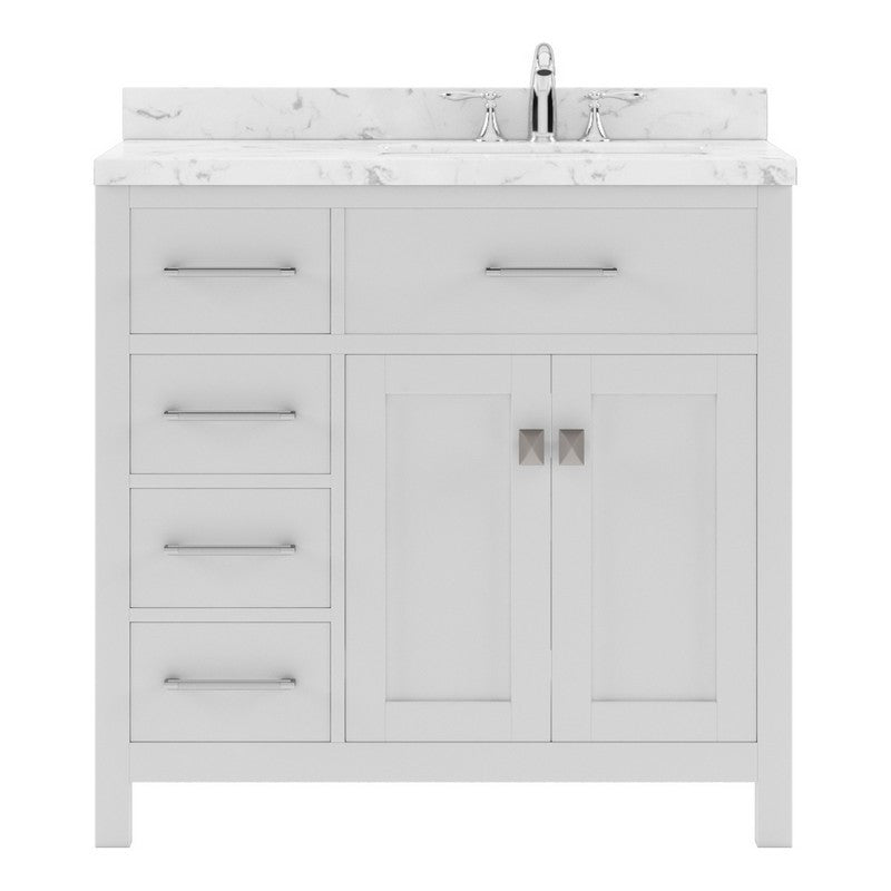 Caroline Parkway 36-in White Undermount Single Sink Bathroom Vanity with Cultured Marble Quartz Top, MS-2136L-CMRO-WH, MSRP: $1,279.00, Final Price: $599.99 + Tax