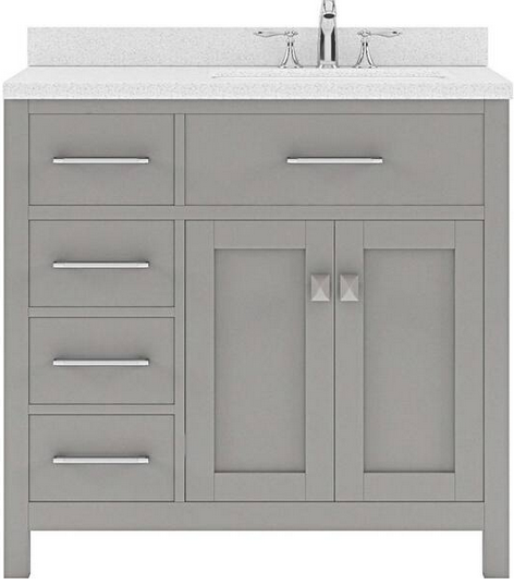 Caroline Parkway 36-in Cashmere Gray Undermount Single Sink Bathroom Vanity with Cultured Marble Quartz Top, MS-2136L-CMSQ-CG, MSRP: $1,379.00, Final Price: $599.99 + Tax