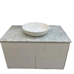 Marsala 36-IN Bathroom Vanity in White with Custom Countertop and Vessel Sink, MS-565-CUSTOM-WH