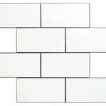 ** PER PCS ** N23A Peel & Stick 3x6 White Subway Mosaic Tile, 15/pcs, 14.53/sf, SPECIAL DISCOUNT!!!, Loc: MT4-G