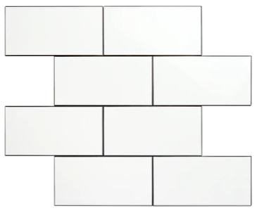 ** PER PCS ** N23A Peel & Stick 3x6 White Subway Mosaic Tile, 15/pcs, 14.53/sf, SPECIAL DISCOUNT!!!, Loc: MT4-G
