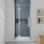 OVE Decors Niko Satin Nickel 34-in to 36-in x 73.9-in Frameless Hinged Soft Close Shower Door, NIKO-SC-36GP-SN 3492203 *HD24,  Retail: $619.00,  Final Price: $399.99 +Tax