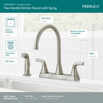 Peerless Parkwood Two Handle Kitchen Faucet with Spray in Stainless Steel, P2835LF-SS, MSRP: $118.94, FINAL PRICE: $57.99 + TAX