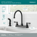 Peerless Elmhurst Two Handle Kitchen Faucet with Spray in Oil Rubbed Bronze, P2865LF-OB, MSRP: $125.93, FINAL PRICE: $53.99 + TAX