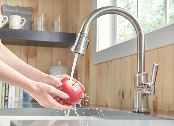 Peerless Westchester Single-Handle Pull-Down Kitchen Faucet in Stainless Steel, P7923LF-SS, MSRP: $214.63, FINAL PRICE: $119.99 + TAX