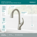 Peerless Parkwood Single Handle Pulldown Kitchen Faucet in Stainless Steel, P7935LF-SS, MSRP: $195.51, FINAL PRICE: $79.99 + TAX