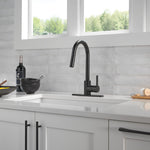 Peerless Precept Single-Handle Pull-Down Kitchen Faucet in Matte Black, P7946LF-BL