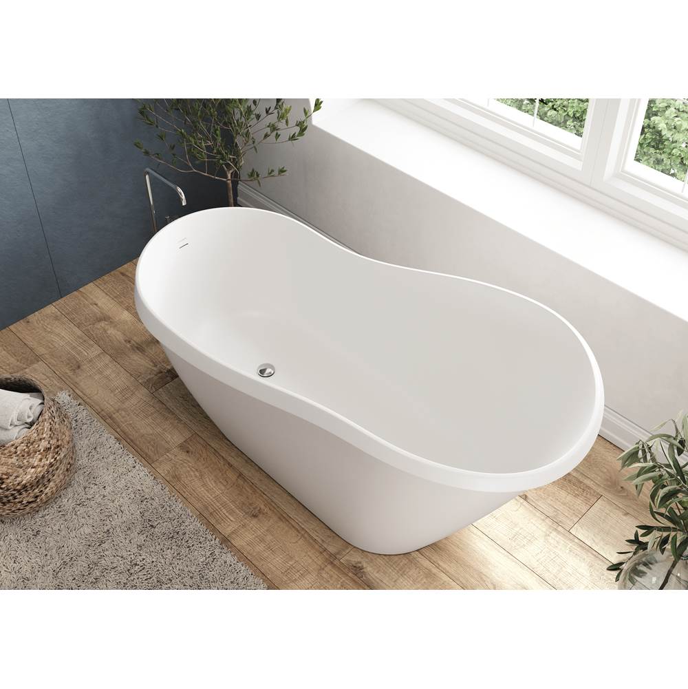Acquabella Serena Center Drain 67x28 Freestanding Bathtub in Snow White and Light Grey, SB6728MLW, MSRP: $10,000.00, FINAL PRICE: $1,499.99 + TAX