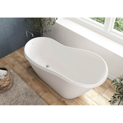 Acquabella Serena Center Drain 67x28 Freestanding Bathtub in Snow White and Light Grey, SB6728MLW, MSRP: $10,000.00, FINAL PRICE: $1,499.99 + TAX