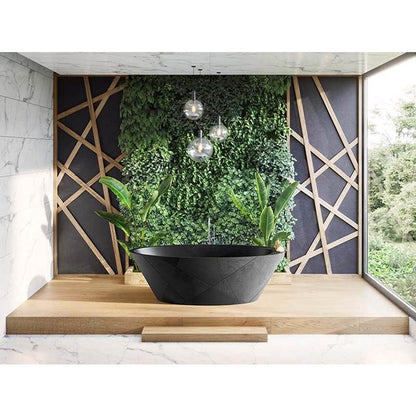 Acquabella Opal Quiz Center Drain 71X32 Freestanding Bathtub in Matte Dark Gray, QBT7132ML, Retail: $10,000.00, FINAL PRICE: $1,499.99 + TAX