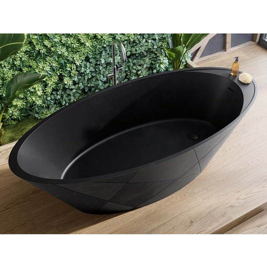 Acquabella Opal Quiz Center Drain 71X32 Freestanding Bathtub in Matte Dark Gray, QBT7132ML, Retail: $10,000.00, FINAL PRICE: $1,499.99 + TAX